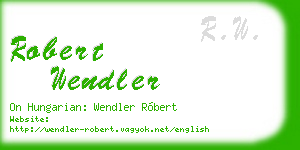 robert wendler business card